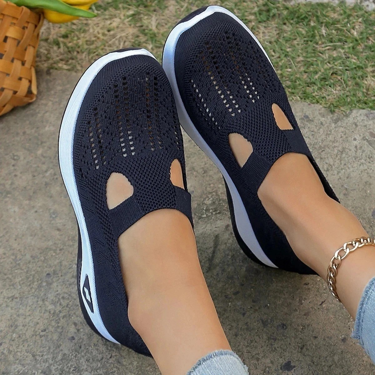 Women’s Breathable Slip On Sneakers Lightweight Orthopedic Summer Walking Shoes