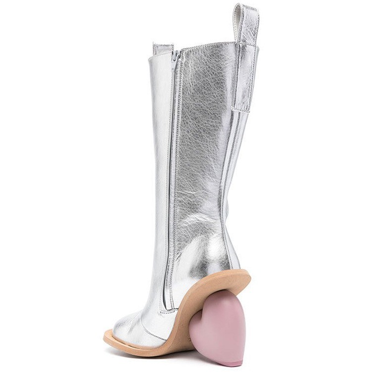 Womens Heart Heel Side Zip Party Round Toe Mid Calf Boots Shoes Vintage Clubwear