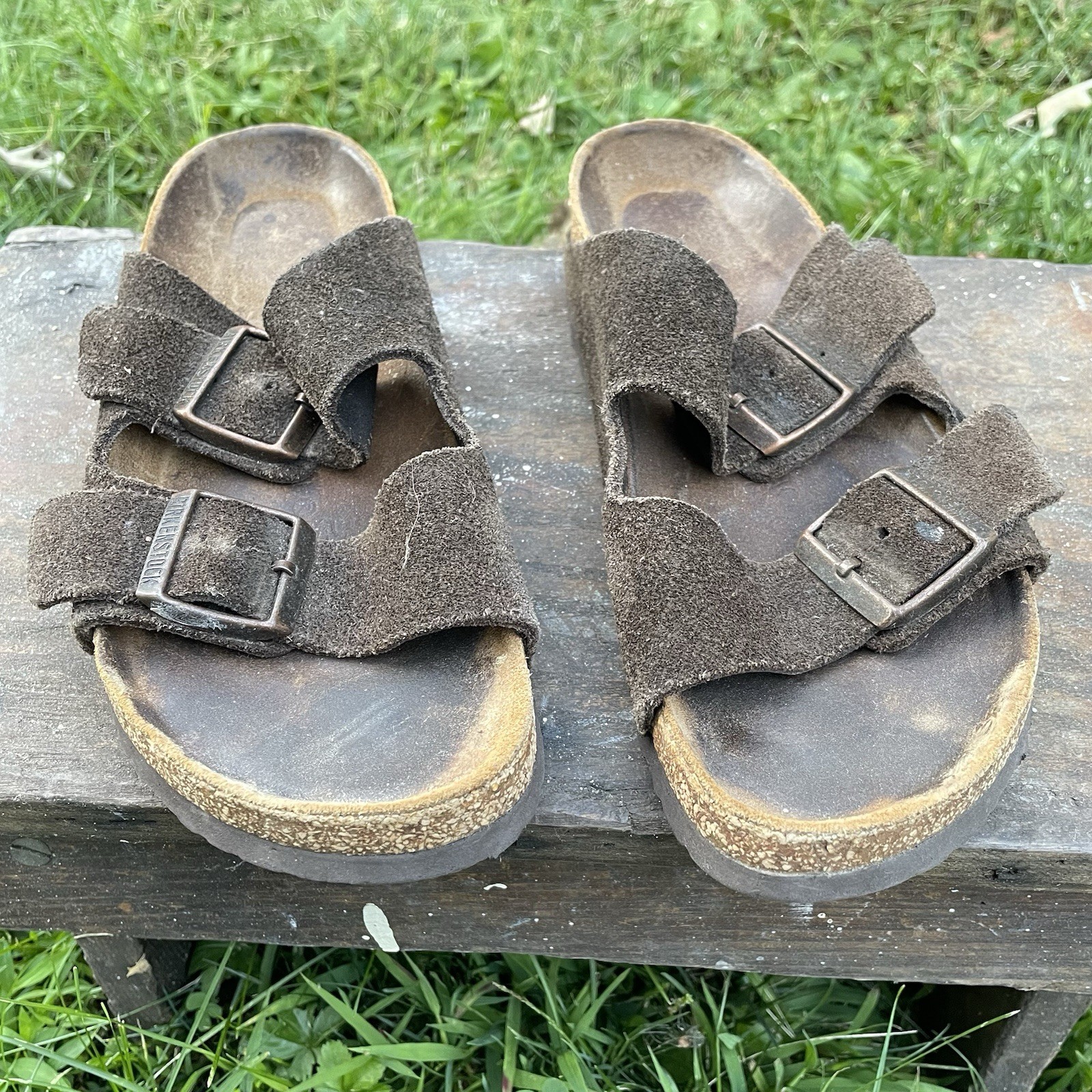 Birkenstock Arizona 38 Mocha Suede Sandals Regular Wide W7 M5 Comfort