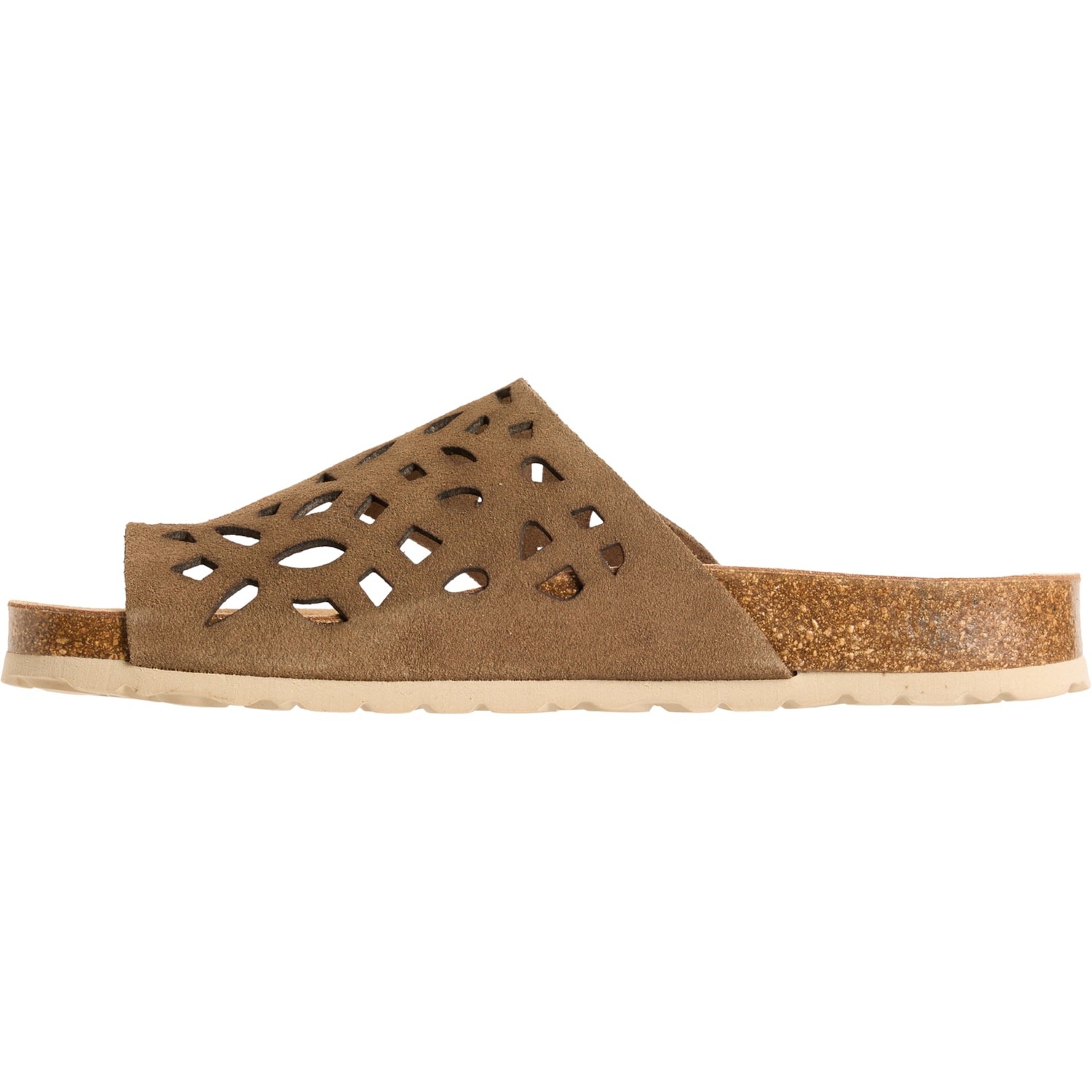 BioStep Made in Spain Perforated Leather Sandals Womens Cork Footbed