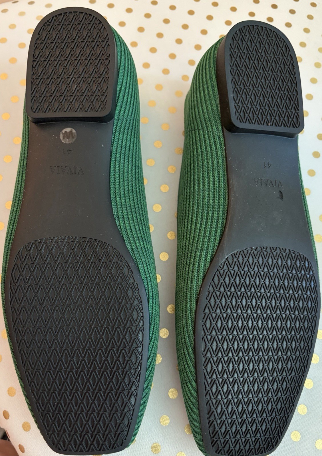 Vivaia Green Square Toe Margot Mary Jane Flat Shoes Sz EU 41 W US 9.5/10