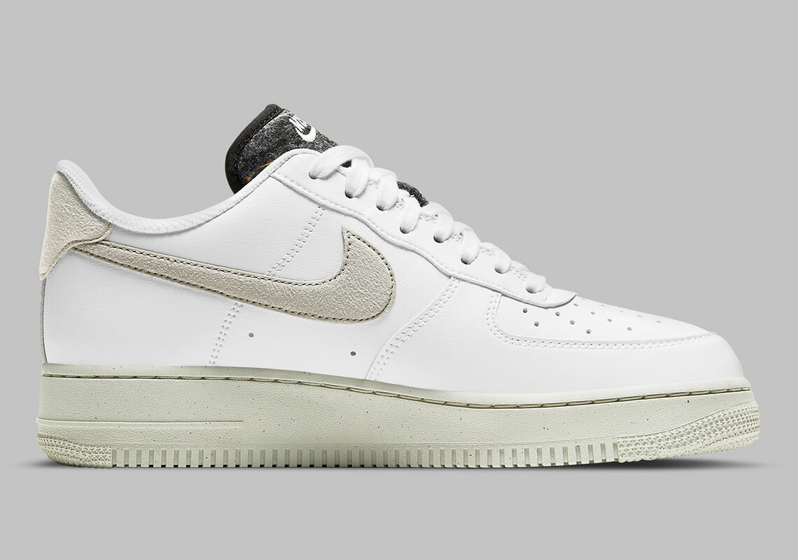 Women Nike Air Force 1 Low Recycled Wool White Bone Grey Black DA6682-100 sz 9.5