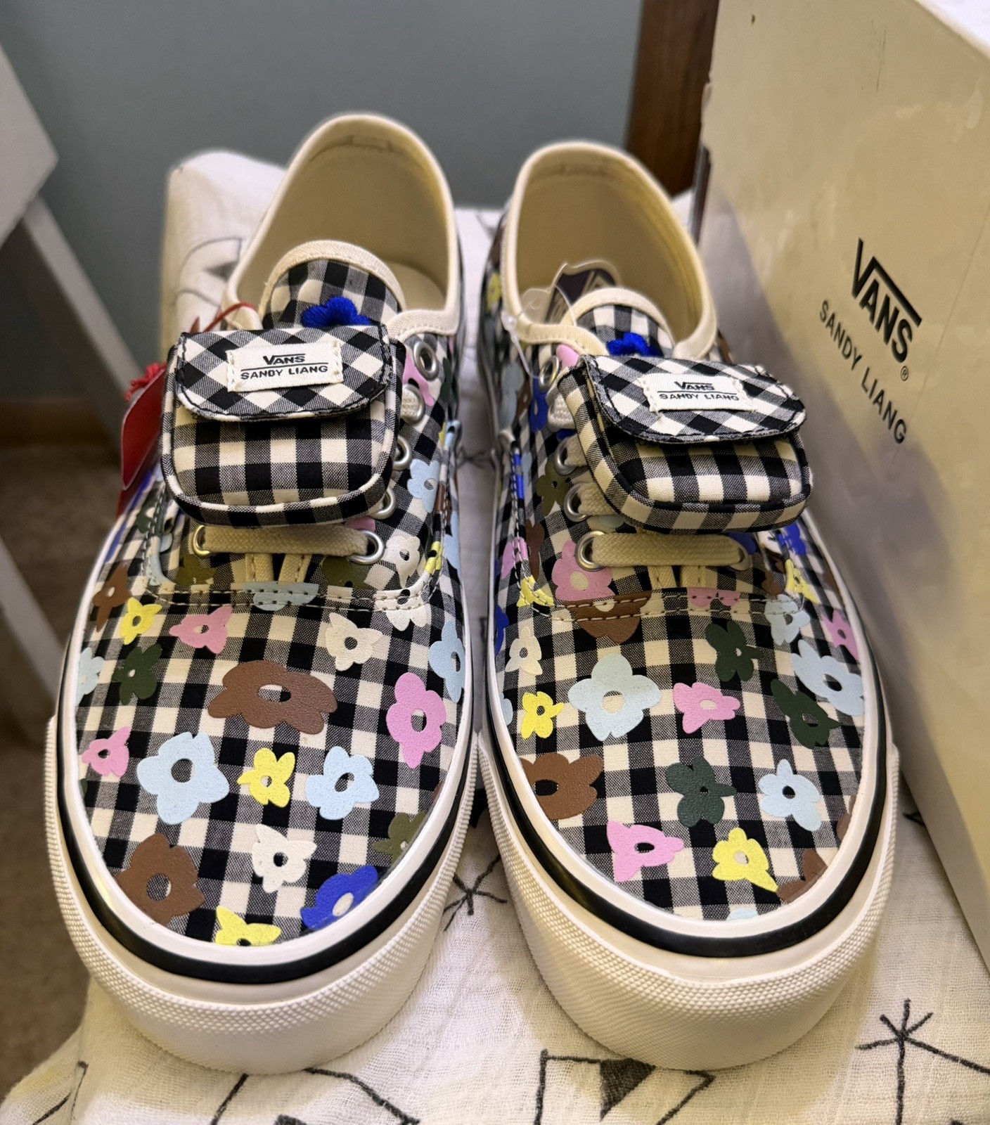Vans x Sandy Liang Authentic 44 DX Gingham Floral Checkerboard Men’s 10.5 NIB