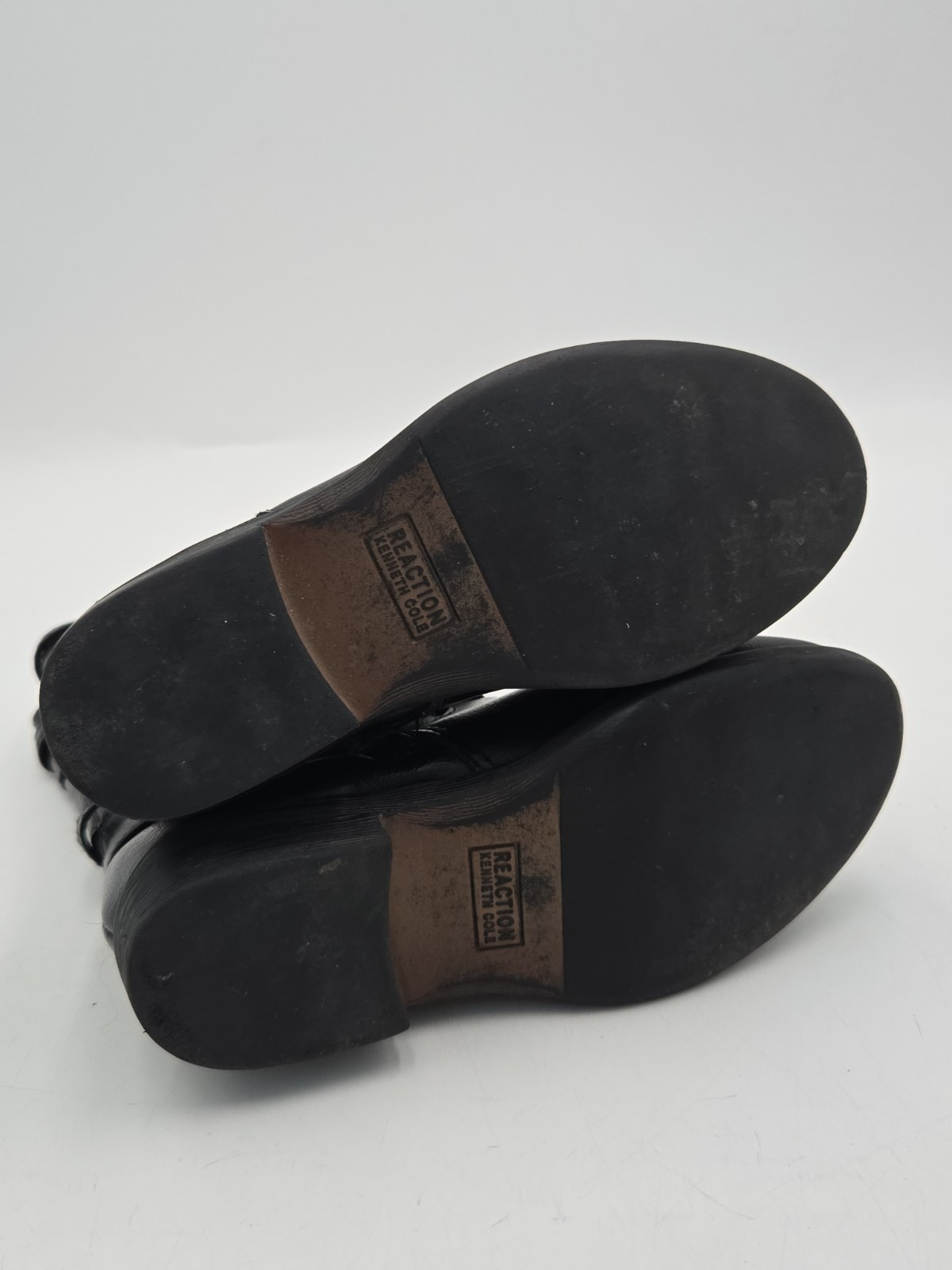 Kenneth Cole Reaction Women’s Size 11 Black Mid Calf Moto Boots Buckle Zip