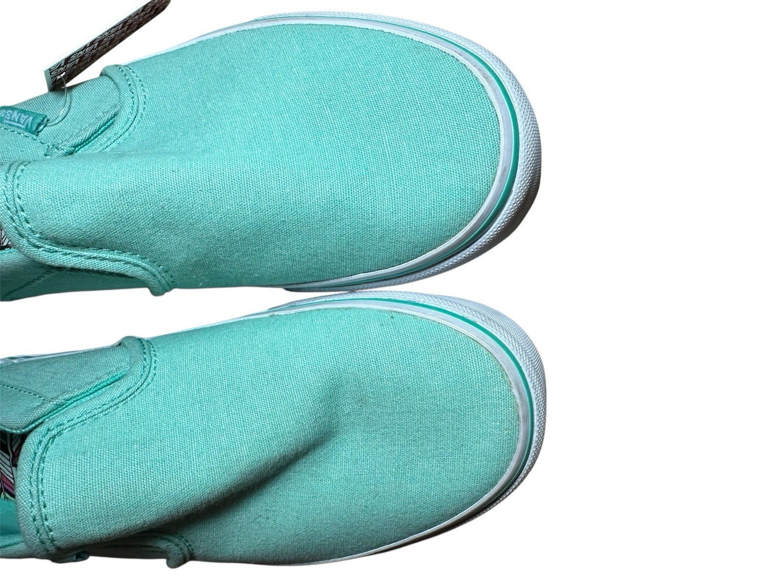 Vans Classic Slip-On Aqua Sea Foam Green Canvas Skate Shoes Womens 6.5