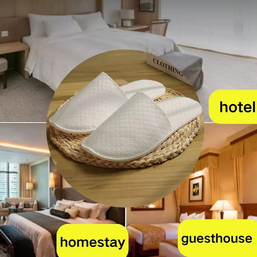 1 Pair Women Men Disposable Slippers Non-slip Home Guest Slippers Spa Hotel Slip