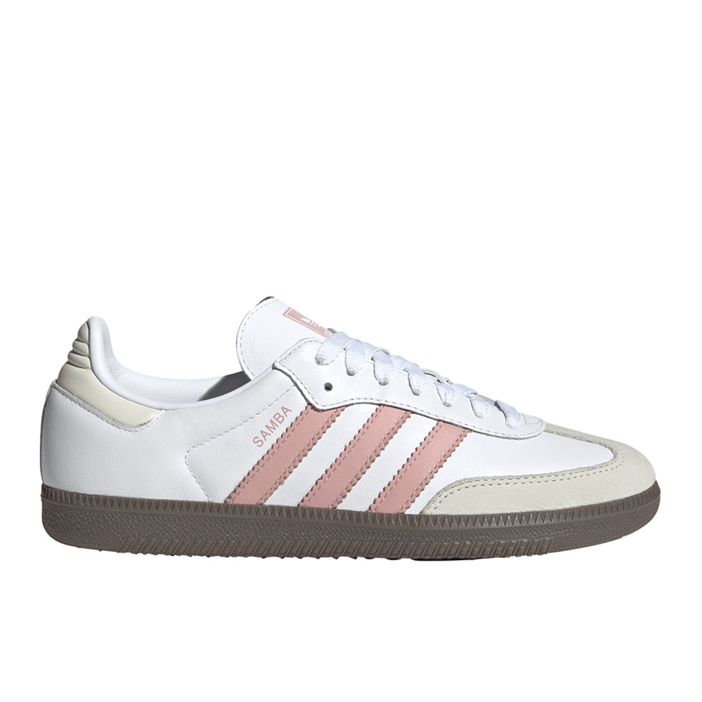 adidas Samba Og Lace Up Womens Pink, White Sneakers Casual Shoes JI2677