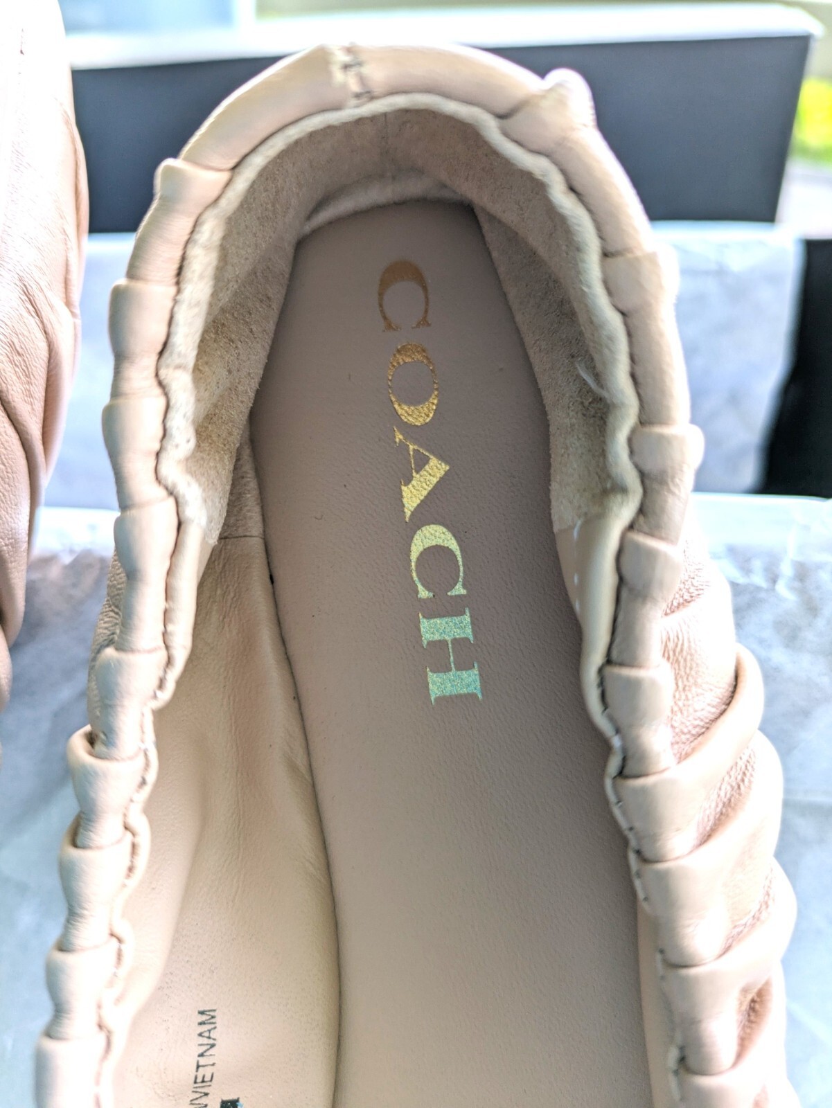 Coach Eleanor Ballet Flats – nude pink – Size 8B – Women’s Leather Flats Shoes