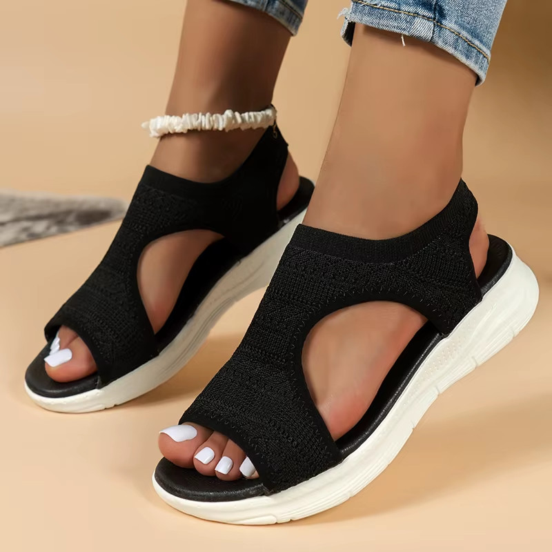 Women’s summer shoes mesh sandals wedge heel open toe casual shoes platform