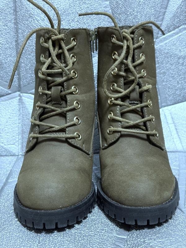 women new look boots khaki synthetic leather 35.5