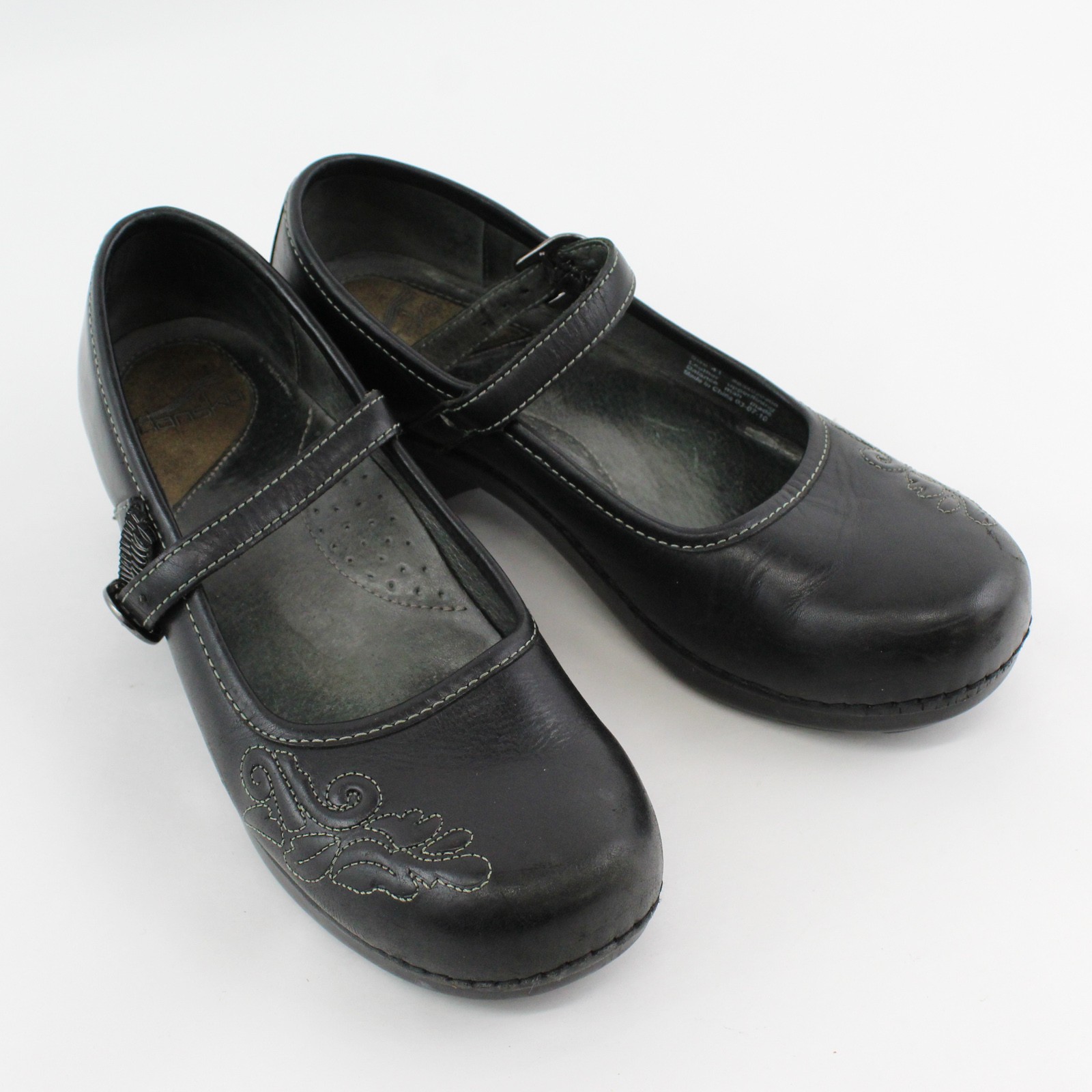 Dansko Black Leather Savannah Mary Jane Clogs Women’s Size 7.5-8, 41