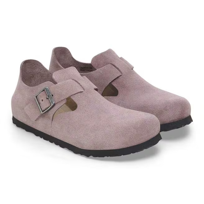 Birkenstock London Suede Leather Faded Purple EU39/W8-8.5 Medium/Narrow NWT