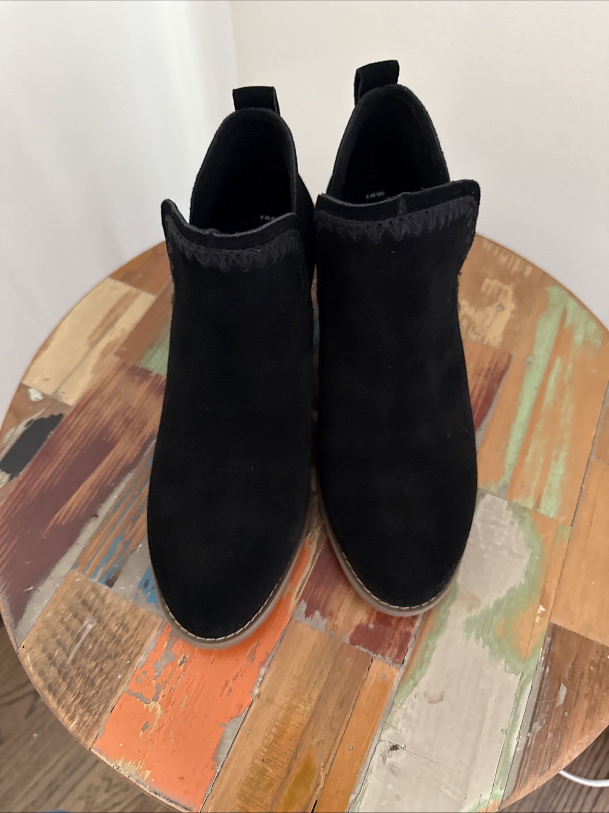 TOMS Women’s Kaia Wedge Bootie Black Suede Size 7