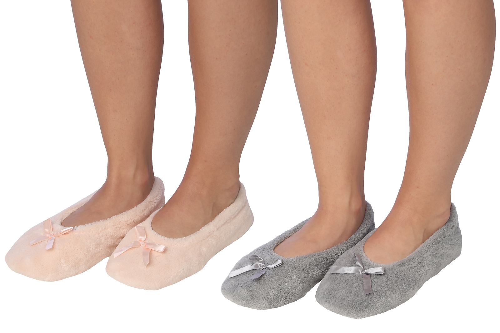 Roxoni Women’s Terry Classic Cotton Ballerina Slippers (Pack of 2)