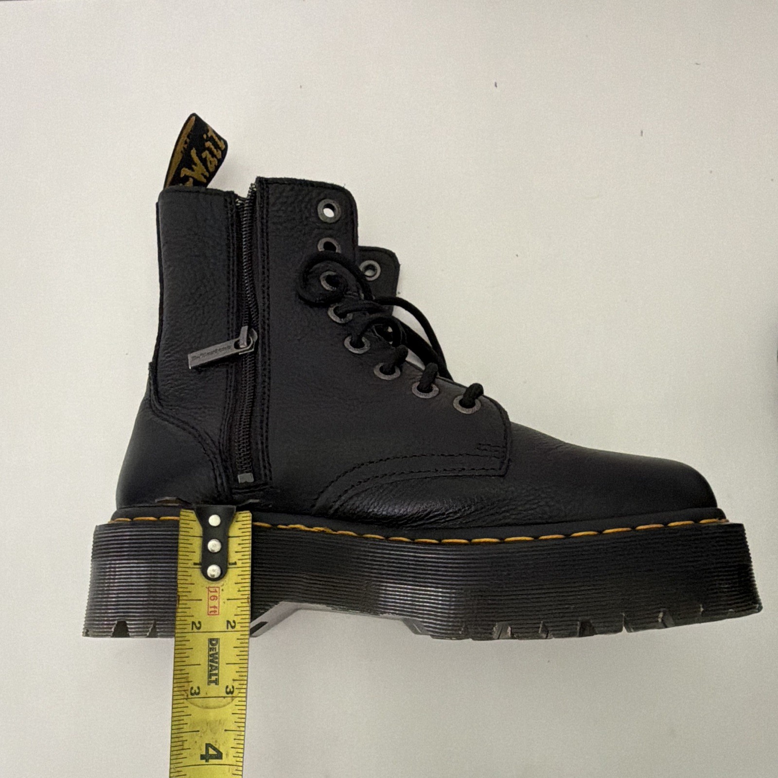 Dr. Martens Jadon II Black Leather Platform Combat Ankle Boots Lace Up Men US 8