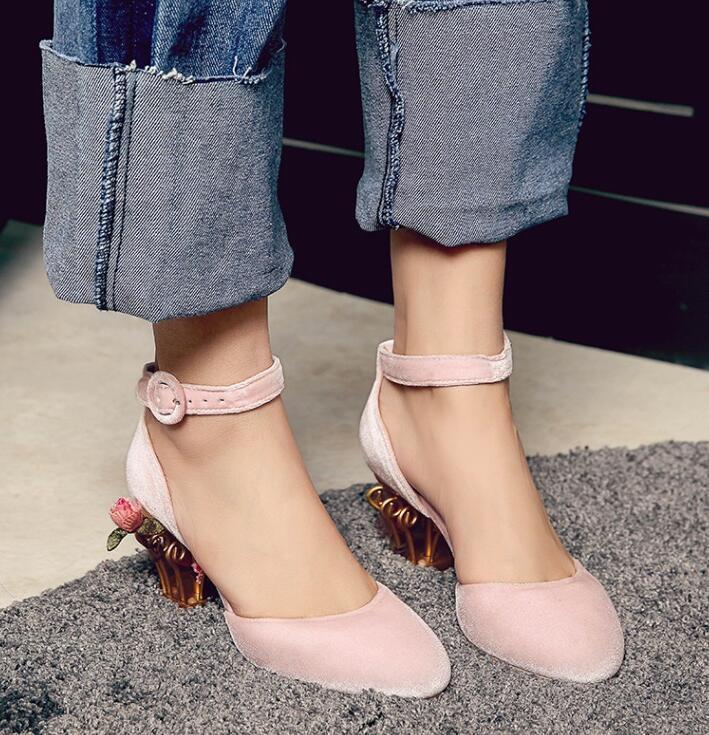 Womens Birdcage Heel Flowers Pumps Wedding Pointy Toe Soft Party Casual Shoes