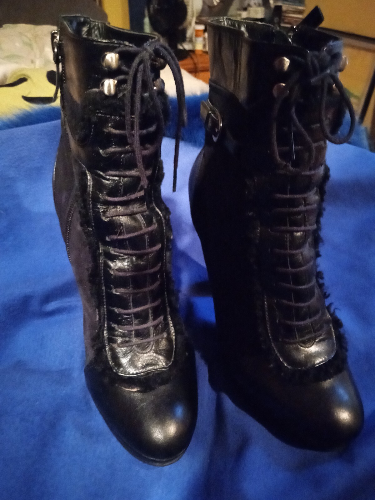 L.K. Bennett Gorgeous Butter Soft Suede Leather Boots Heels Black Must See! US 7