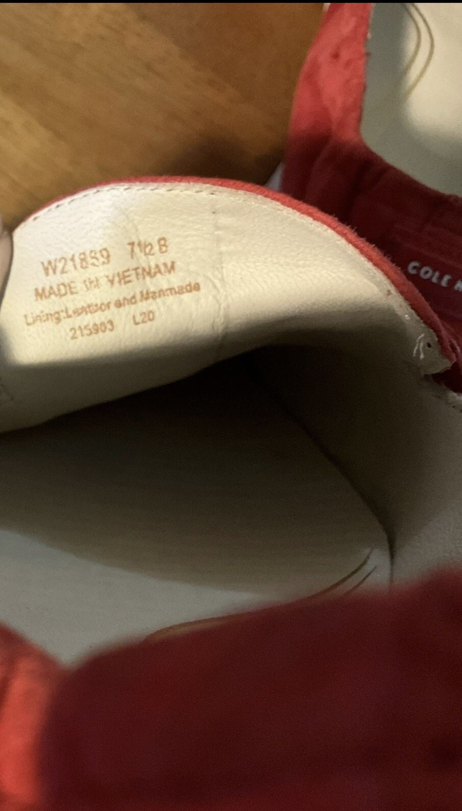 Cole Haan Women’s Grand Ambition Amador Red Suede Slip On Flats W21889 Size 7.5B