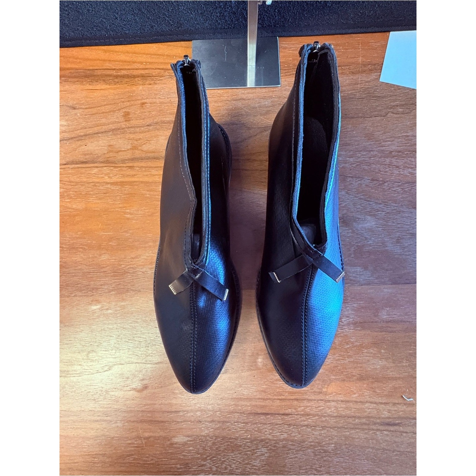 Women’s Black Ankle Booties Size 41 EU (US 10–10.5) NWOT Low Heel