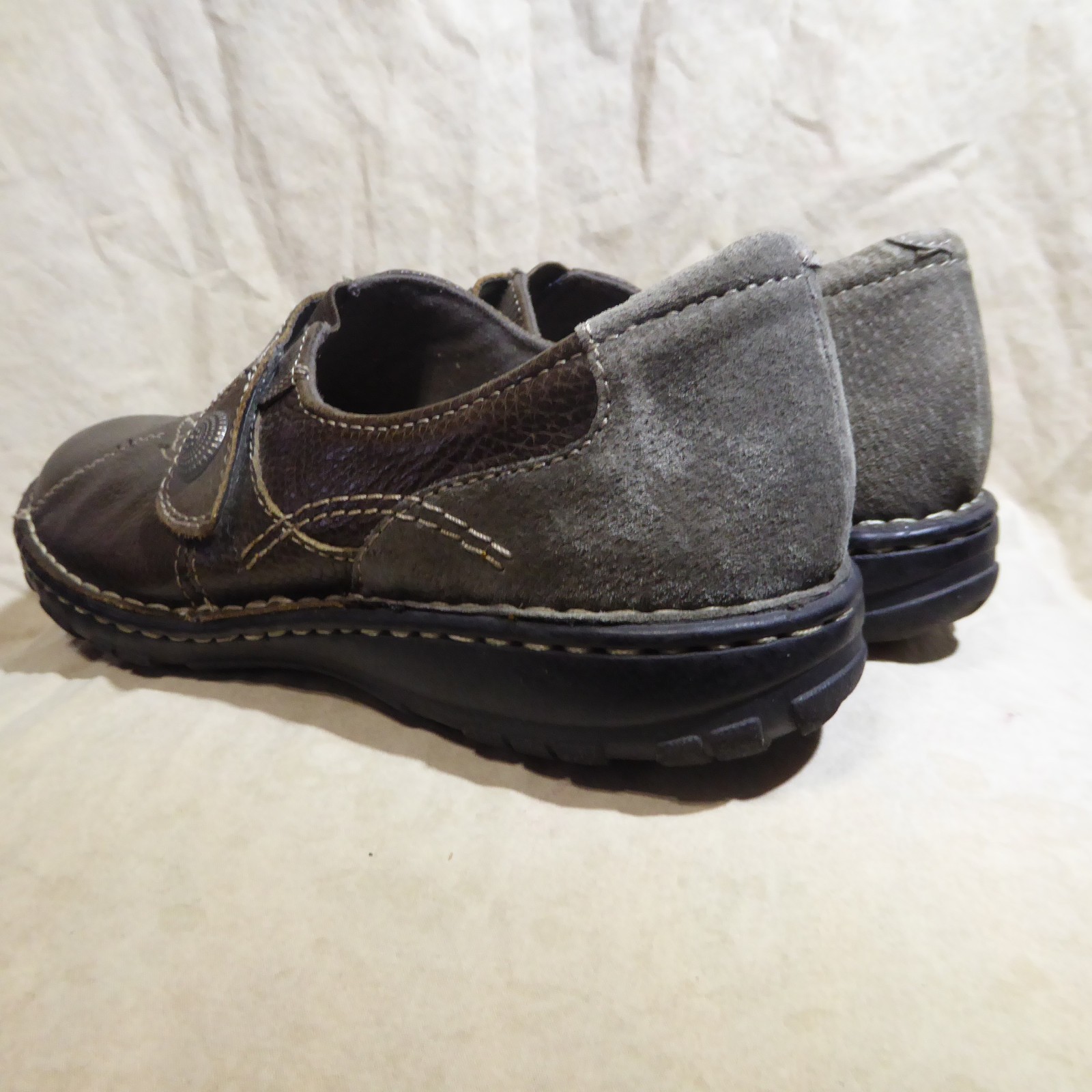 🩰 Earth Origins Monk Strap Clogs sz 10 M Rich Brown Leather; Stitched Details