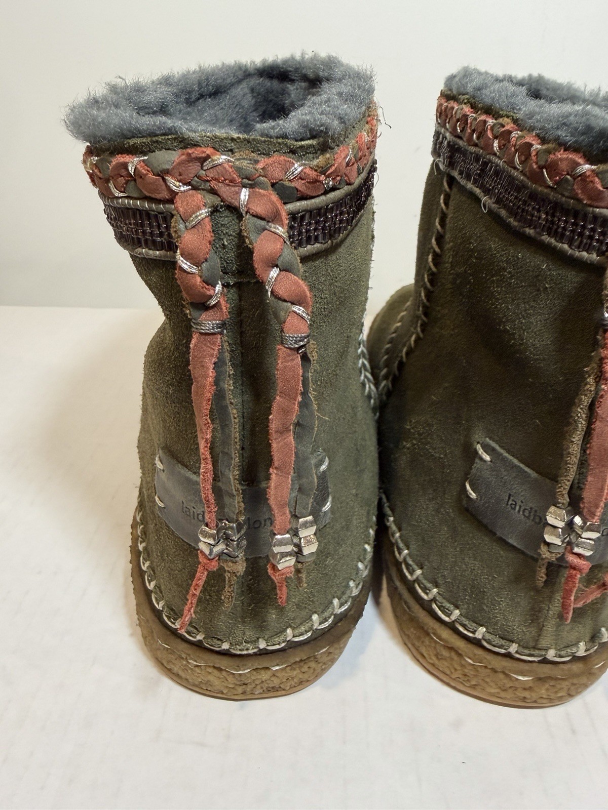 Laidback London🔥Boote Suede Sheepskin/Boho/Prairie/Western/Grunge Sz~40/US 9💥