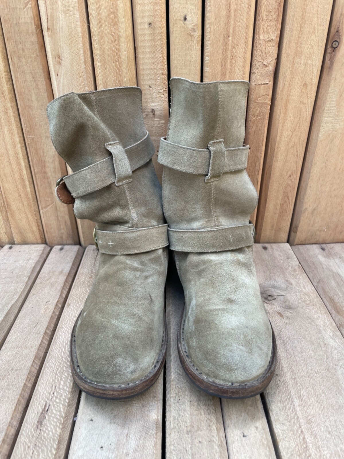 Fiorentini Baker Eternity Suede Buckle Green Women’s Boots 36 / USA 6