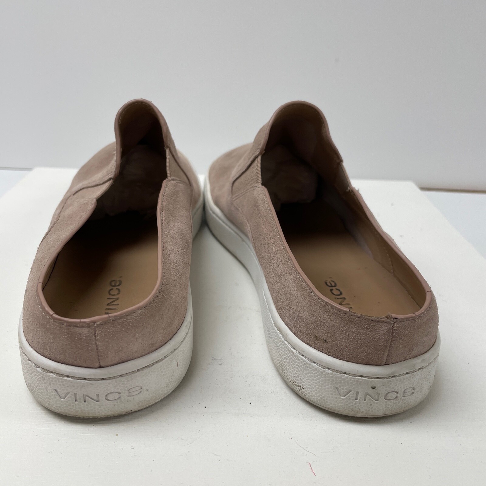 Vince Suede Slip On Sneakers Womens 7 Flat Open Back Round Toe Light Pink