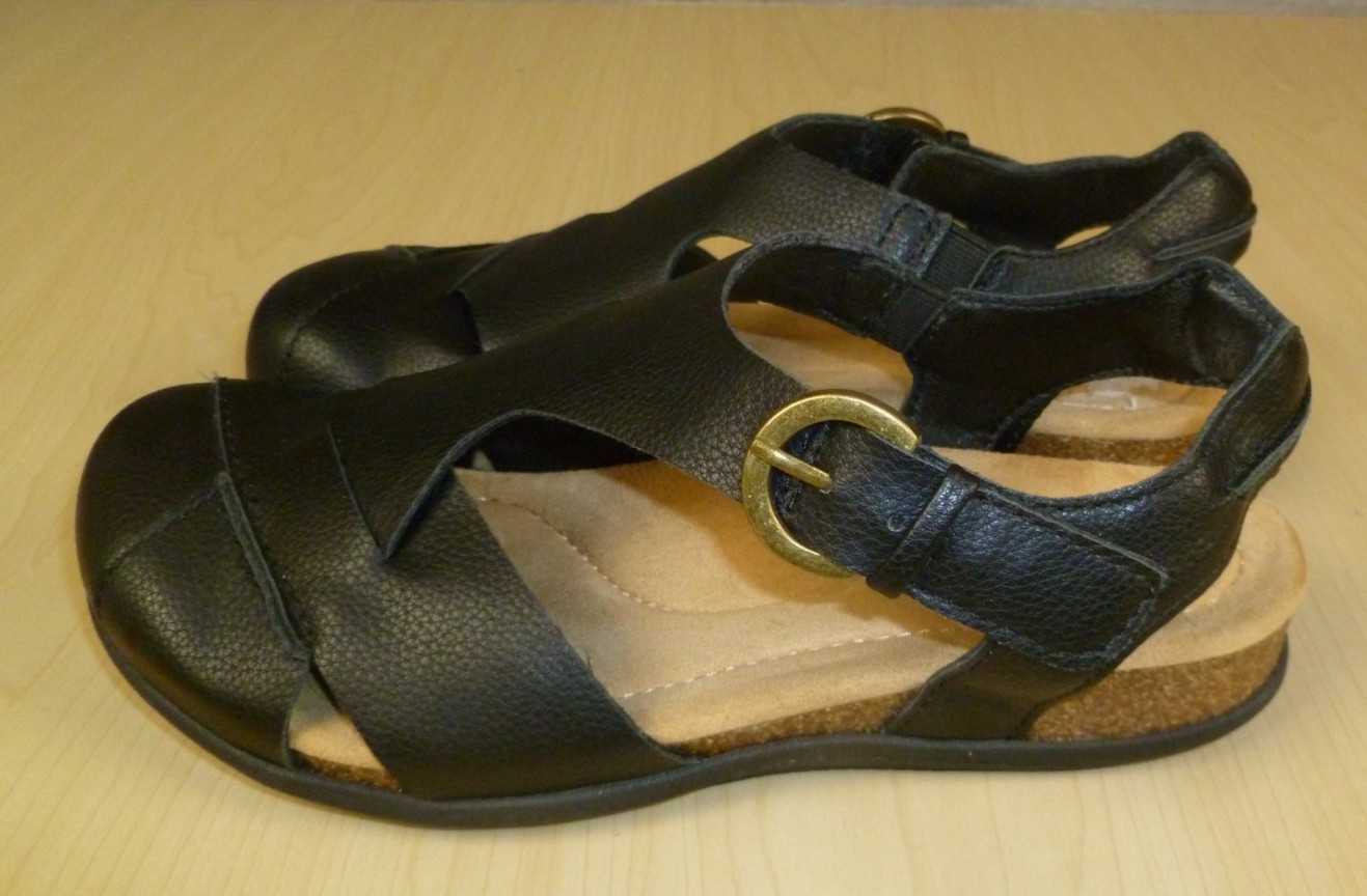 Earth Origins Man Made Leather Closed-Toe Sandals – Sierra – Black Size 7M $65