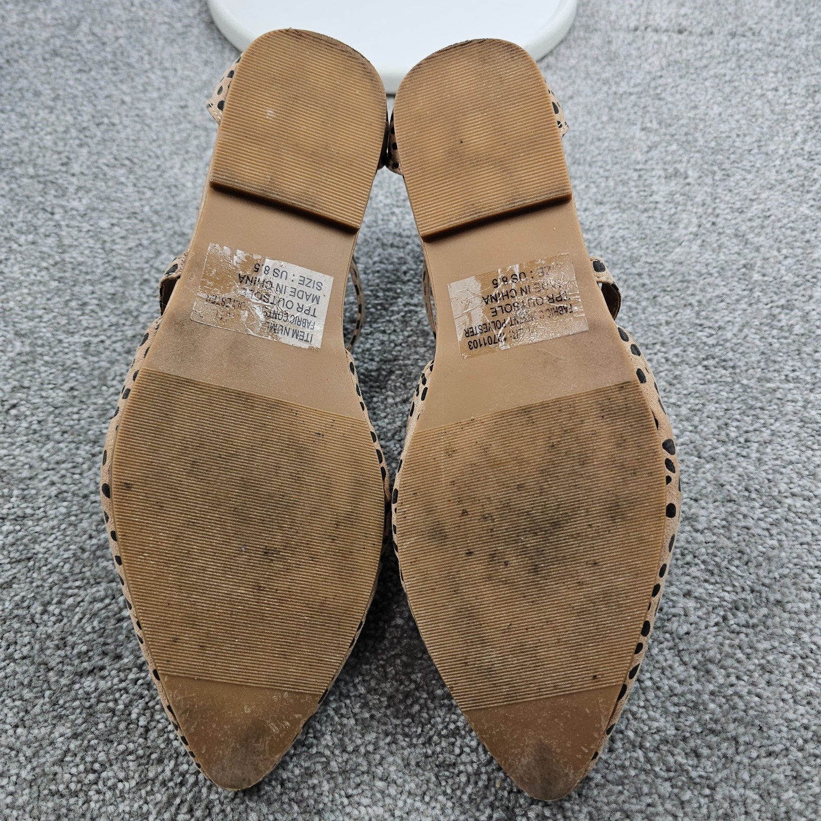 Torrid Ankle Strap D’Orsay Flats Shoes Tan Black Cheetah Spot Animal Womens 8.5