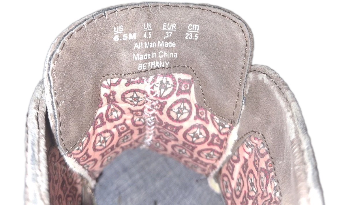 Dr Scholls Boots Womens Size 6.5m Dakota Wedge Heels Ankle Booties Brown Fabric