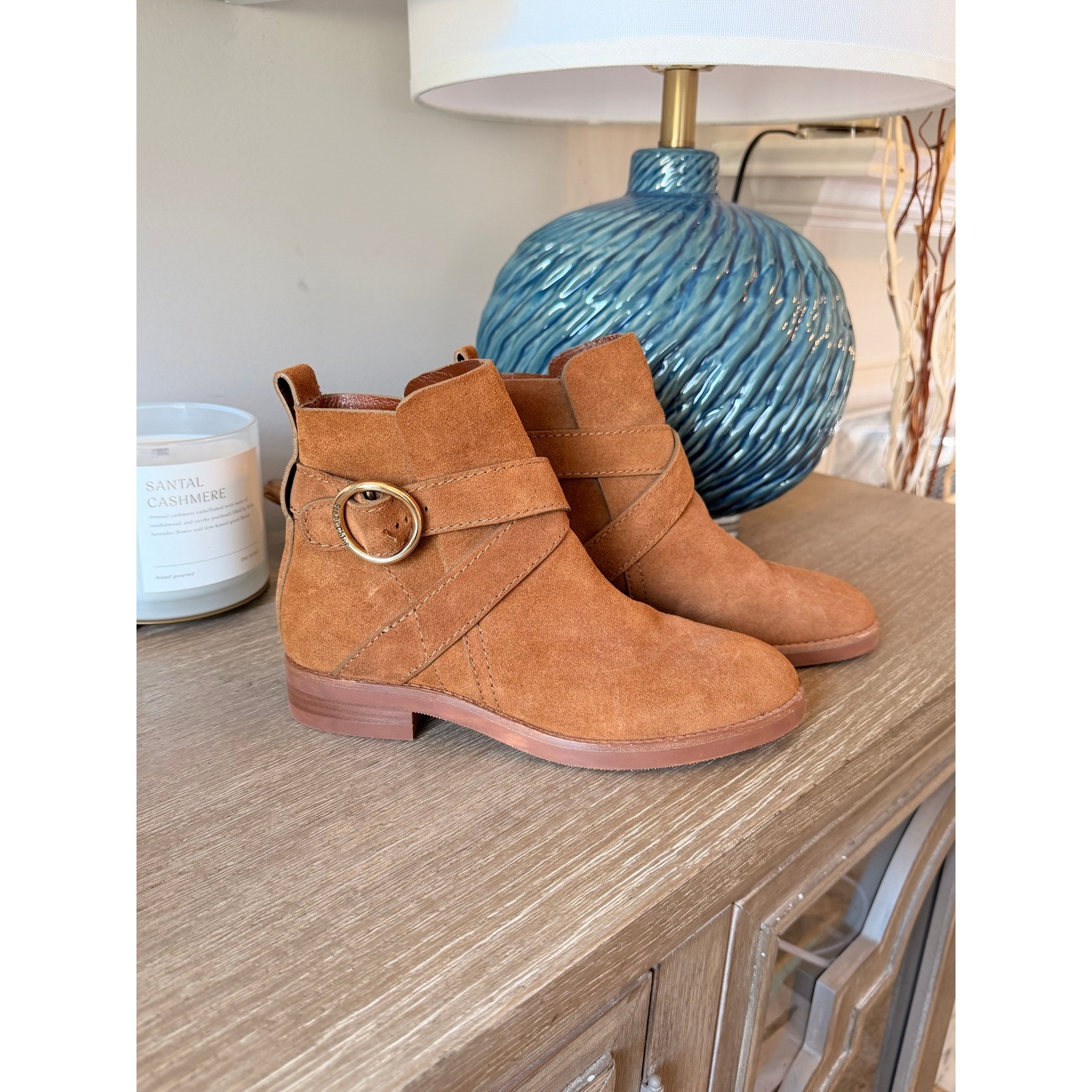 See By Chloé Lyna Suede Ankle Boots Women Ginger 36.5 EU / 6 US