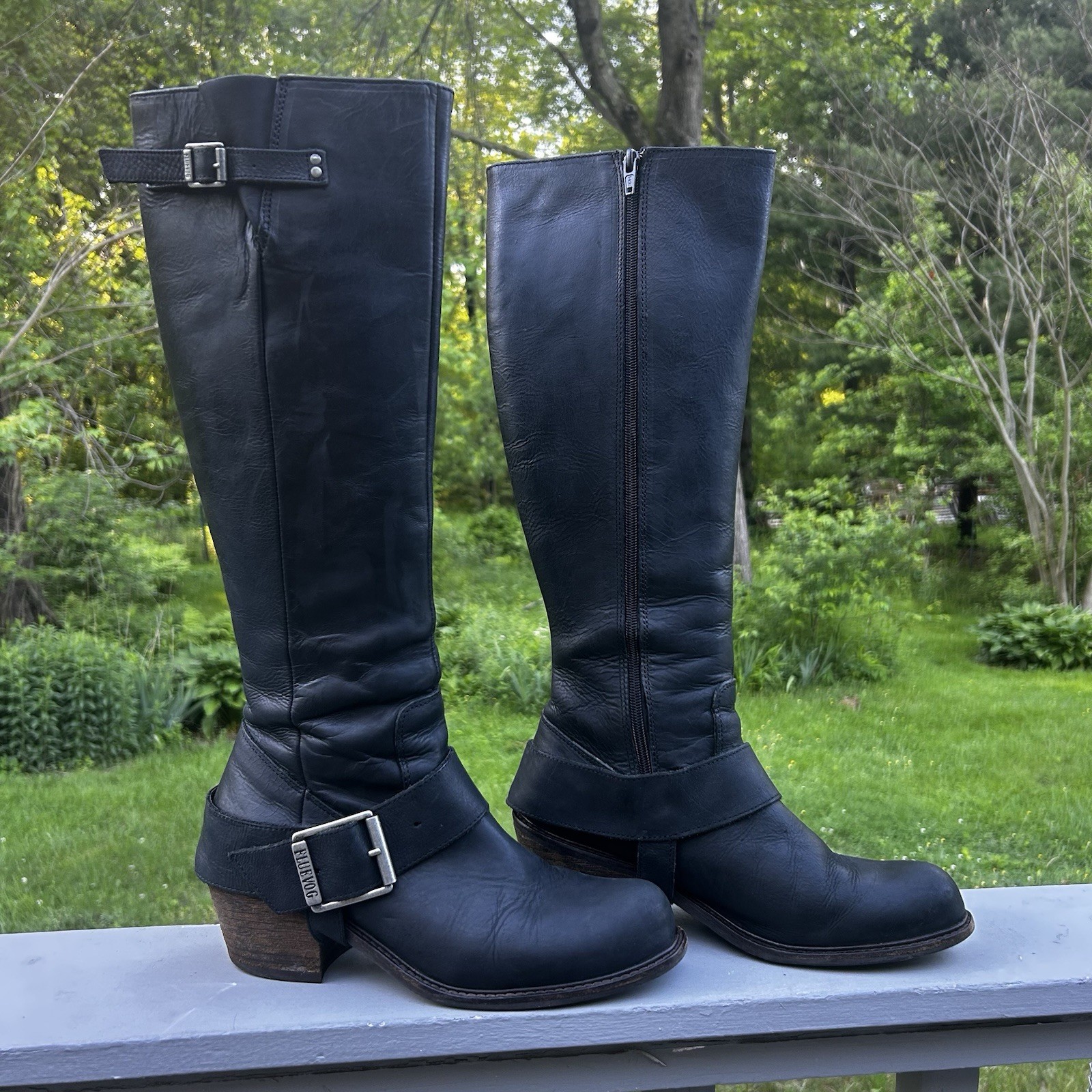 John Fluevog Adriana Luna Tall Buckled Leather Riding Boots *SEE SIZE NOTES!*