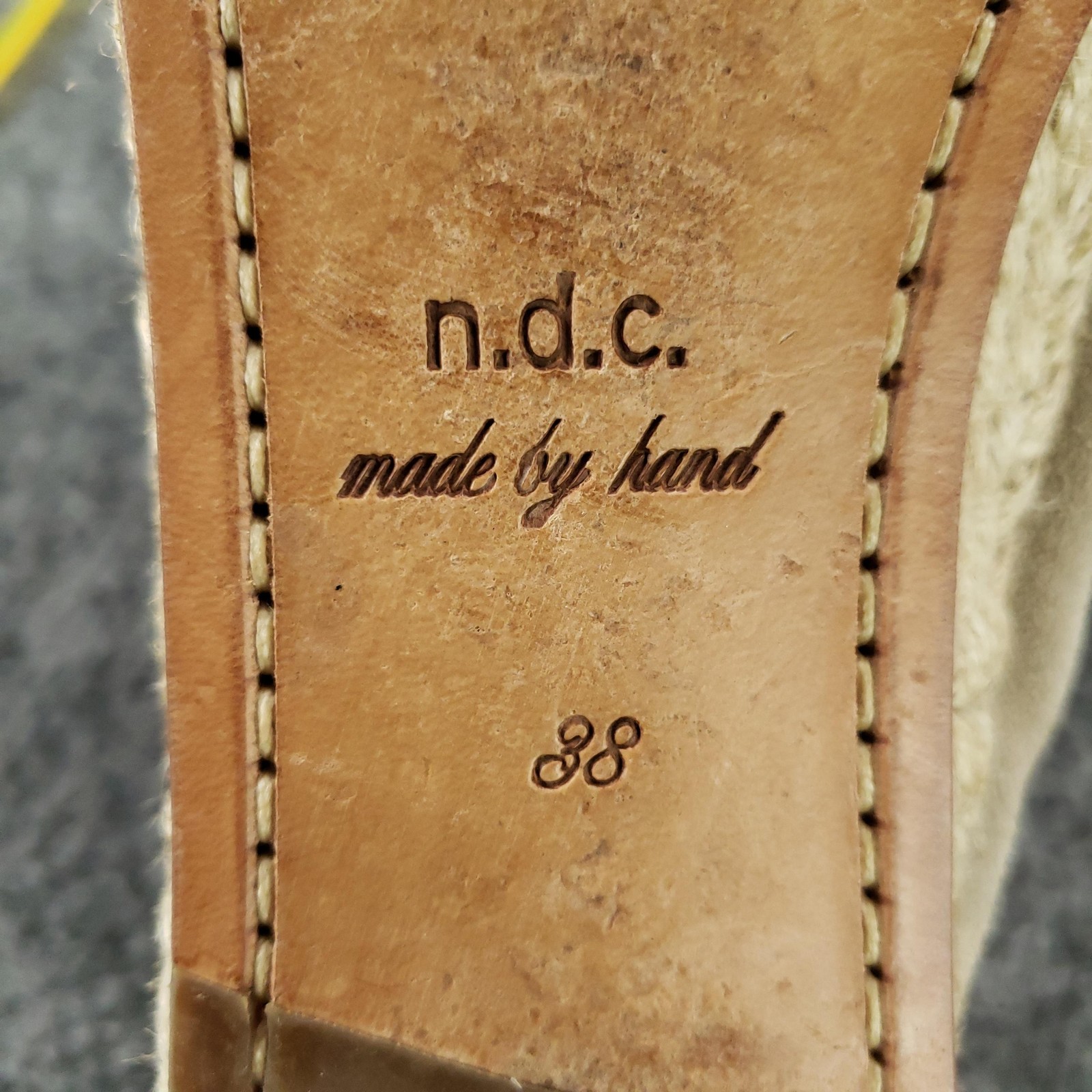N.d.c. Shoes Womens Size 38 Beige Espadrille Flats Slip On Made By Hand Suede
