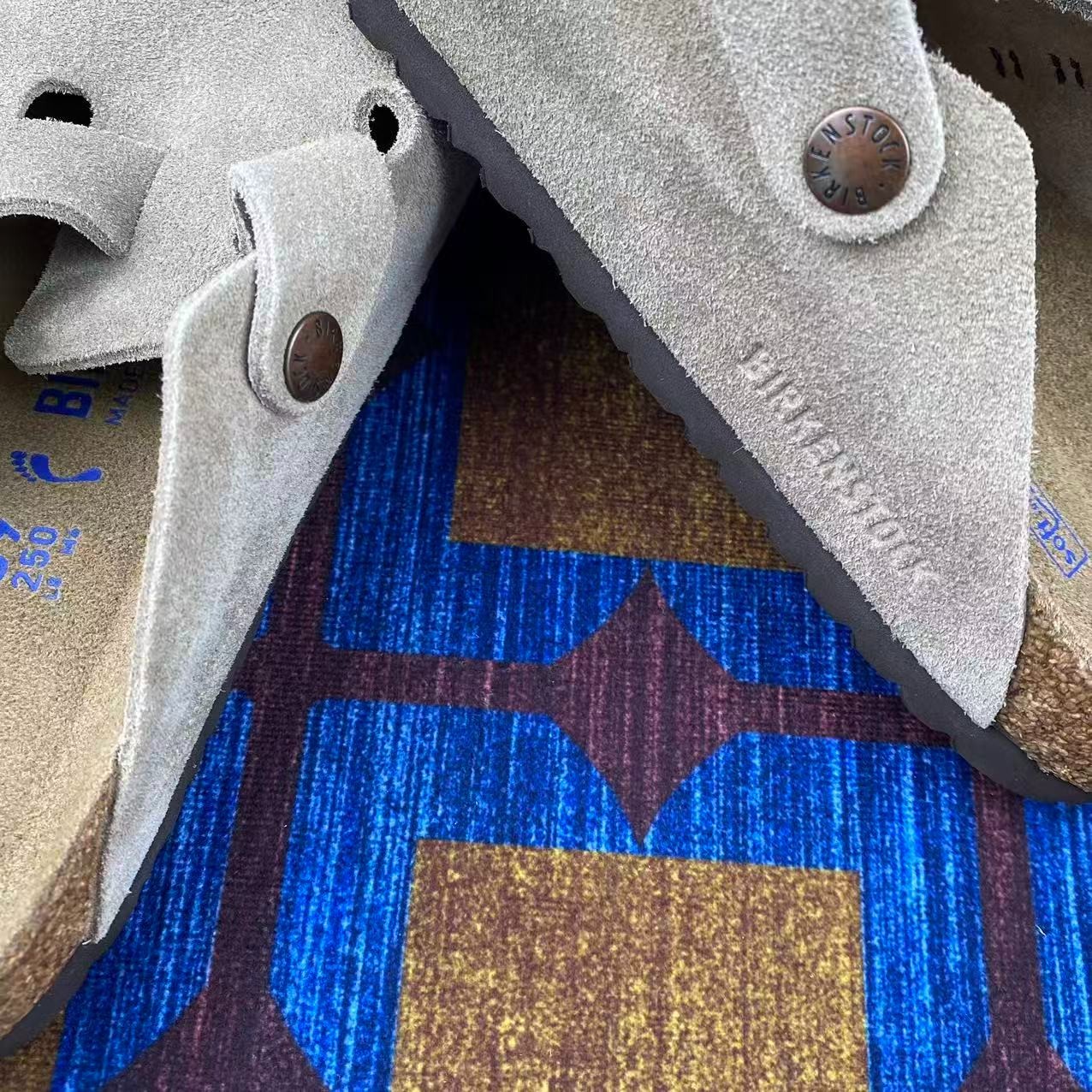 NEW Birkenstock Boston Suede Leather Soft Footbed Unisex Shoes Taupe/Mocha/Black