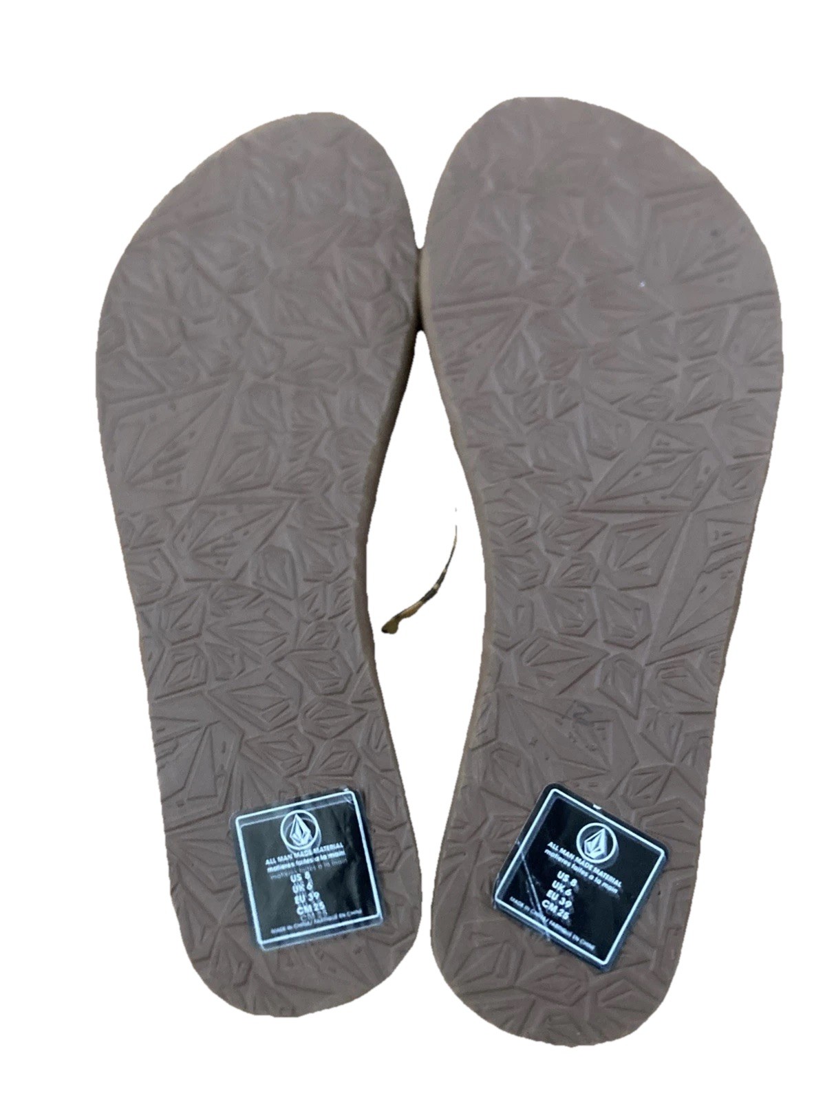 Volcom Leopard Printed Straps Slippers Sandals Flip Flops US Size 8 *See Descr*