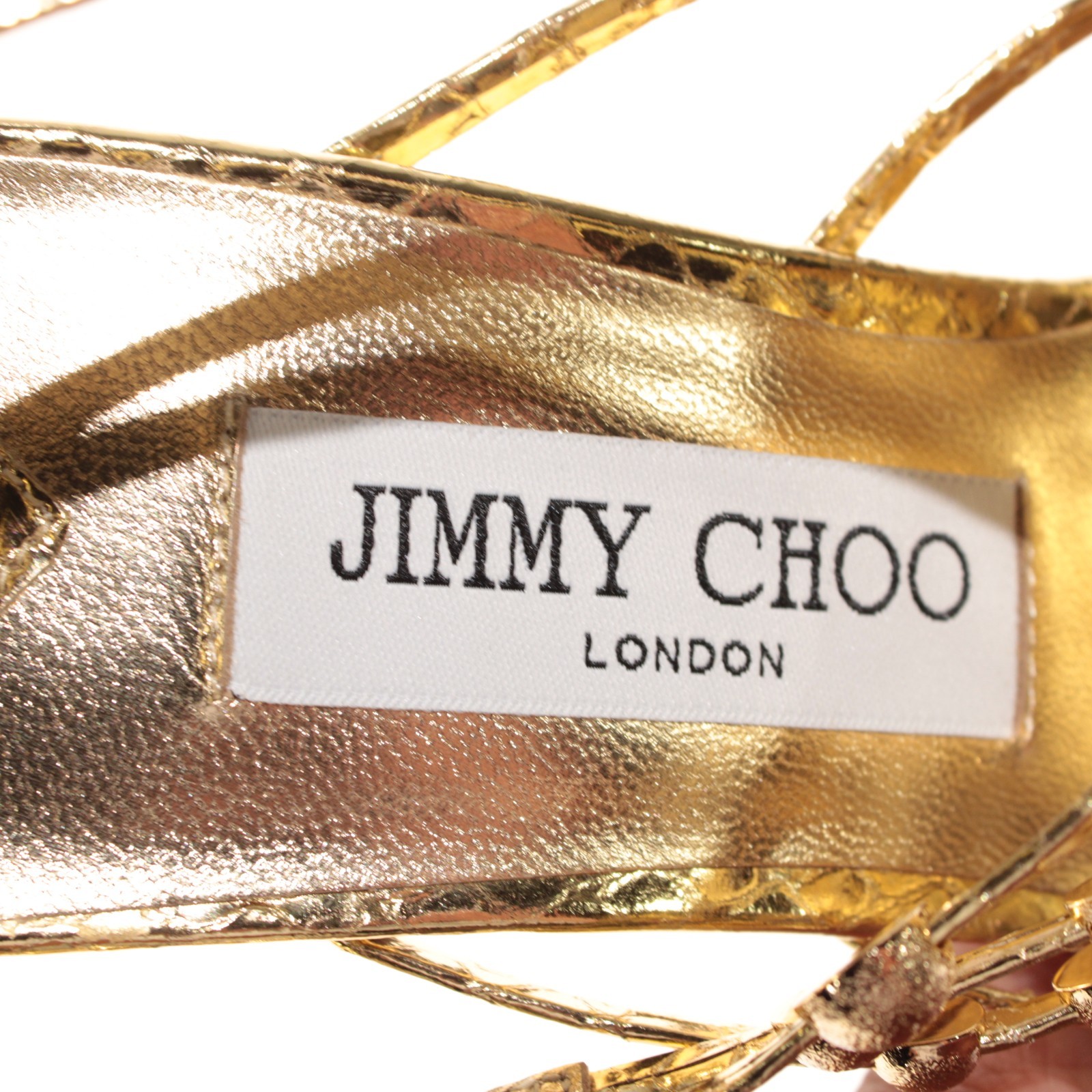 Jimmy Choo NWB Felice 95 Heeled Sandals Size 37.5 (US 7.5) in Gold Leather