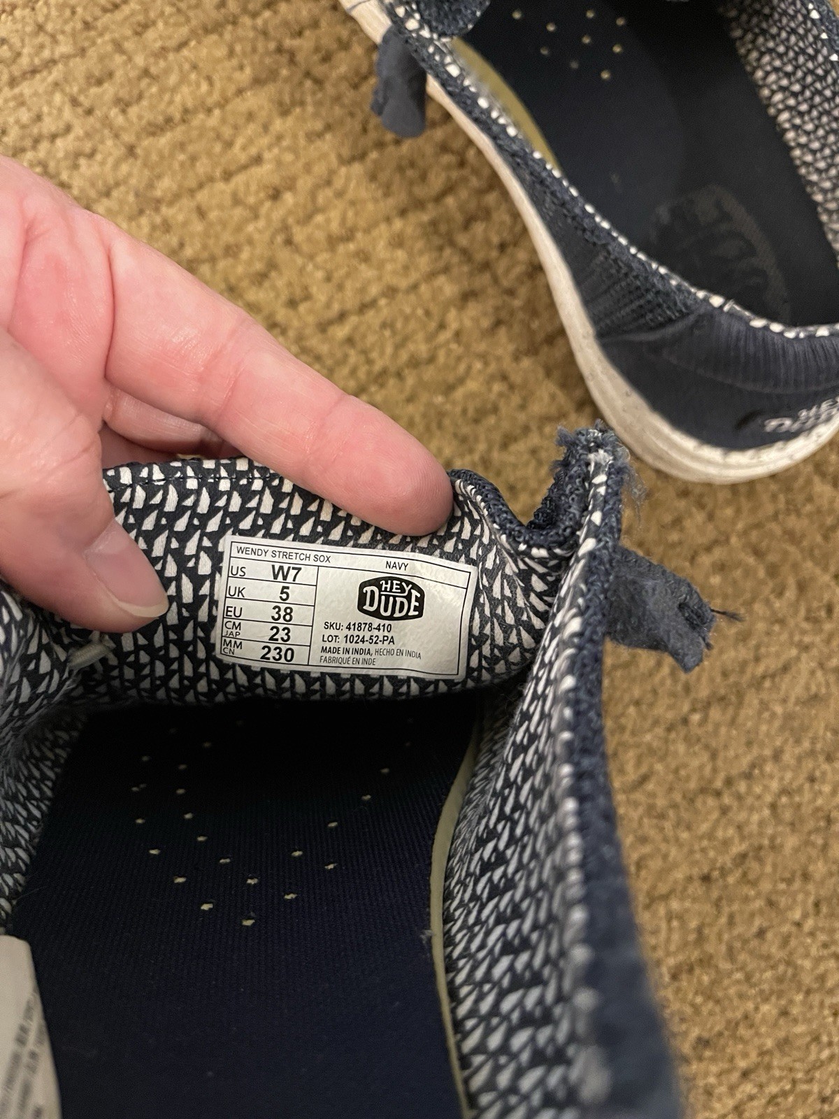 Hey Dude Wendy Stretch Sox Women’s Casual Shoes Navy, Size W7