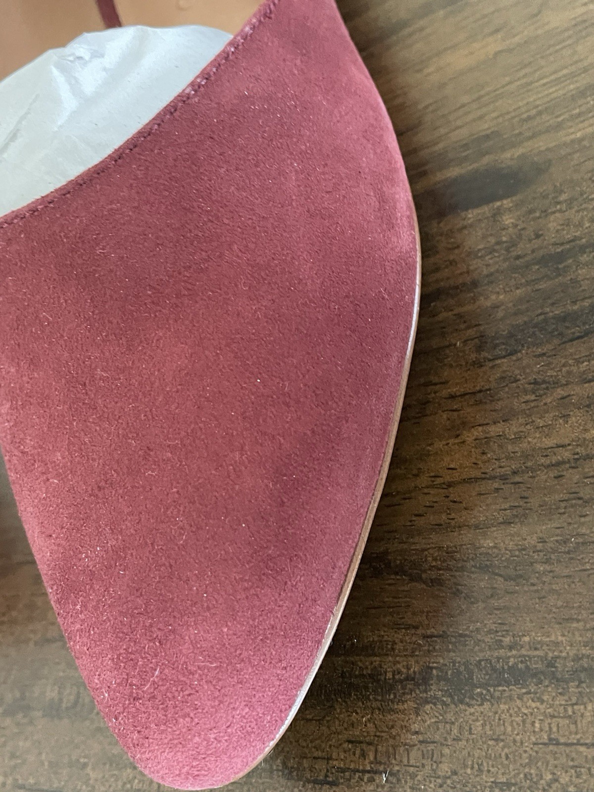 Madewell The Lizbeth Pointy Flats Women 5 Shoes Suede Leather Burgundy Slip On