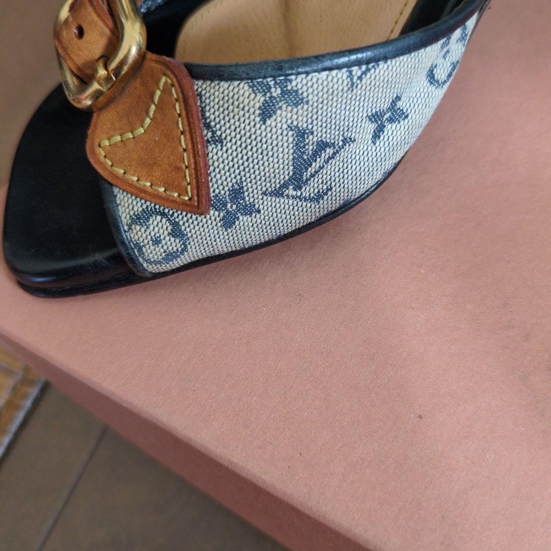 Rare Louis Vuitton Wedge Heels Mules Size EU36.5 / US6.5 Canvas Leather Elegant