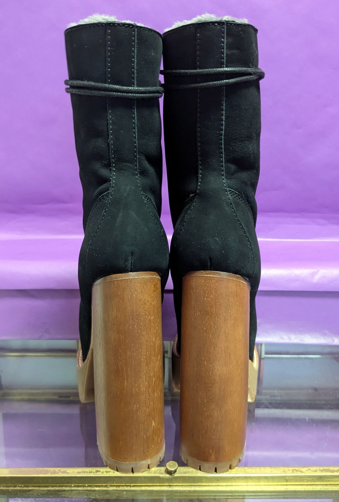 ZIGI NY «Aden» Faux Shearling Lined Platform Bootie Women’s Size 6 Black