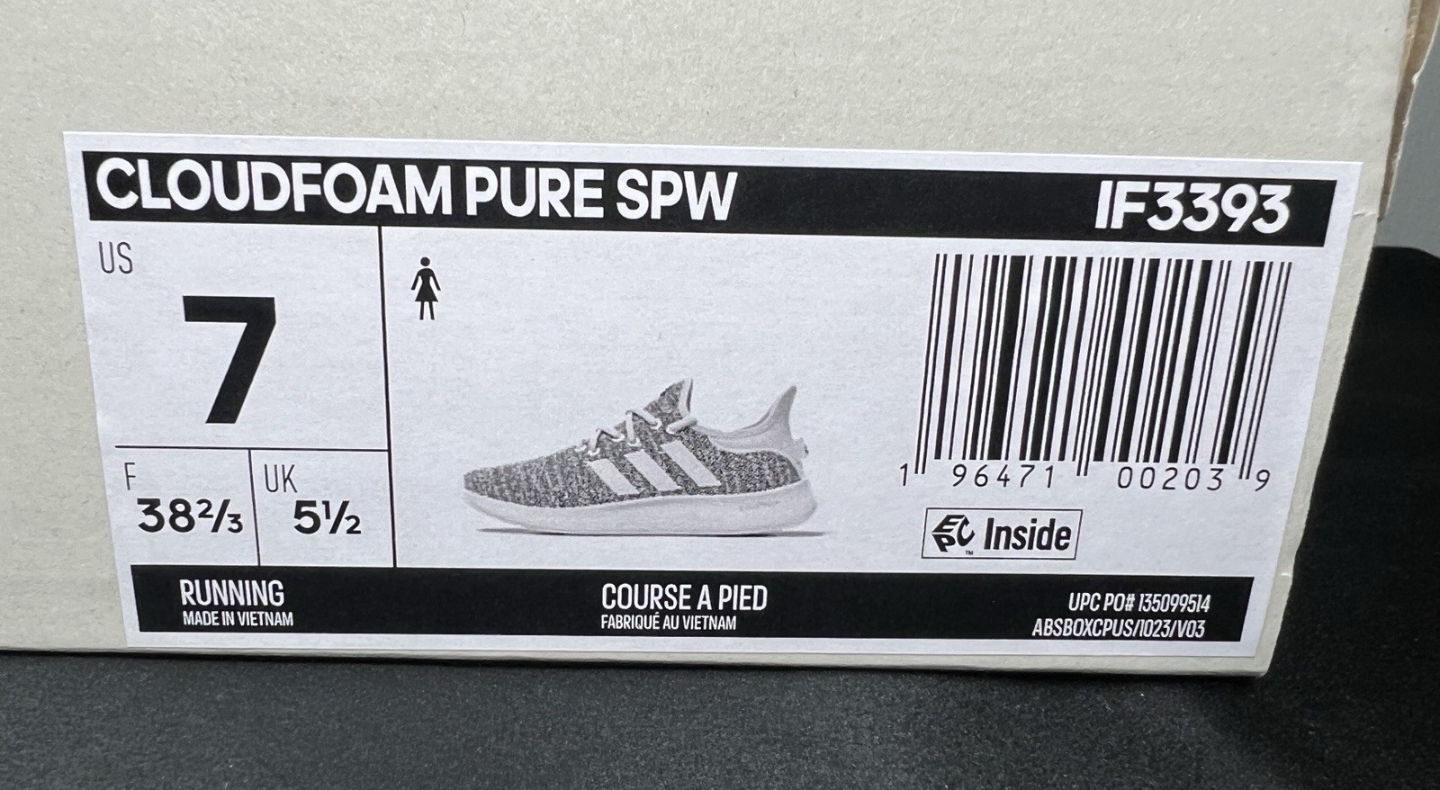 Adidas Empty Shoe Box Sneaker Storage Logo Grey Black 11.25”x8.75” Sz 7 BOX ONLY