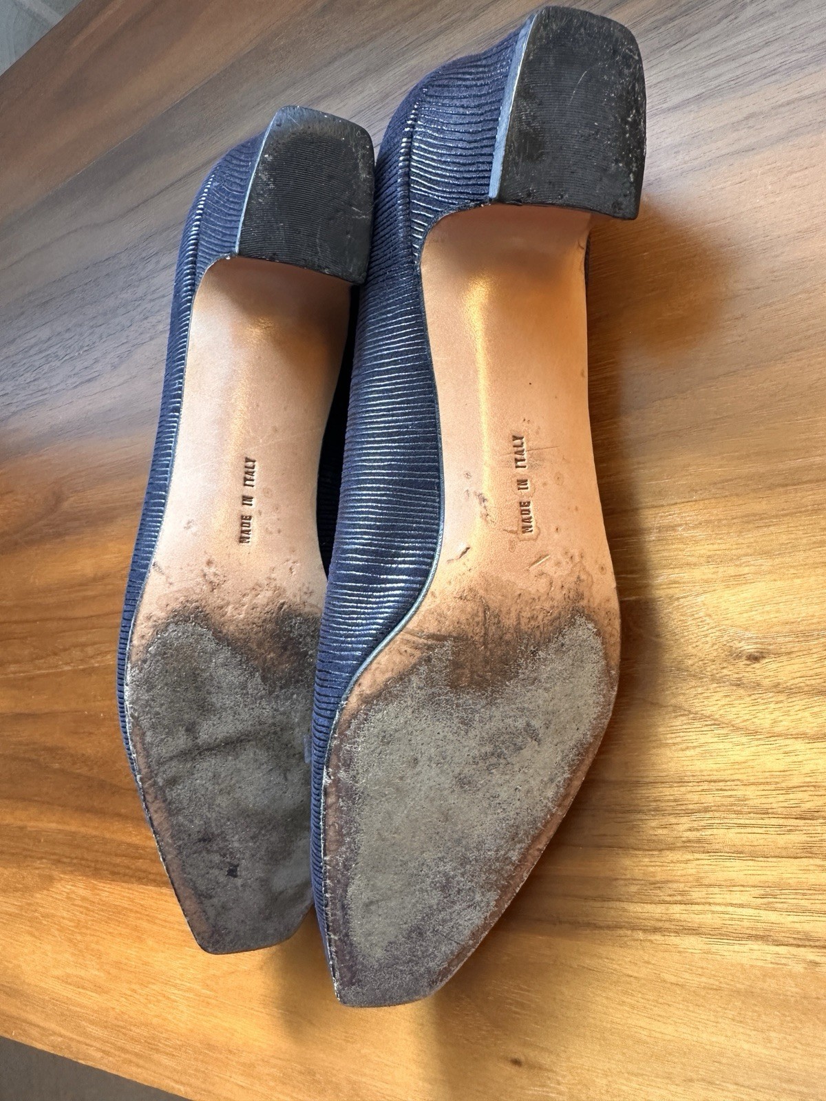 Ferragamo Women’s Pumps, Navy, Square Toe, Size 6.5 AAA