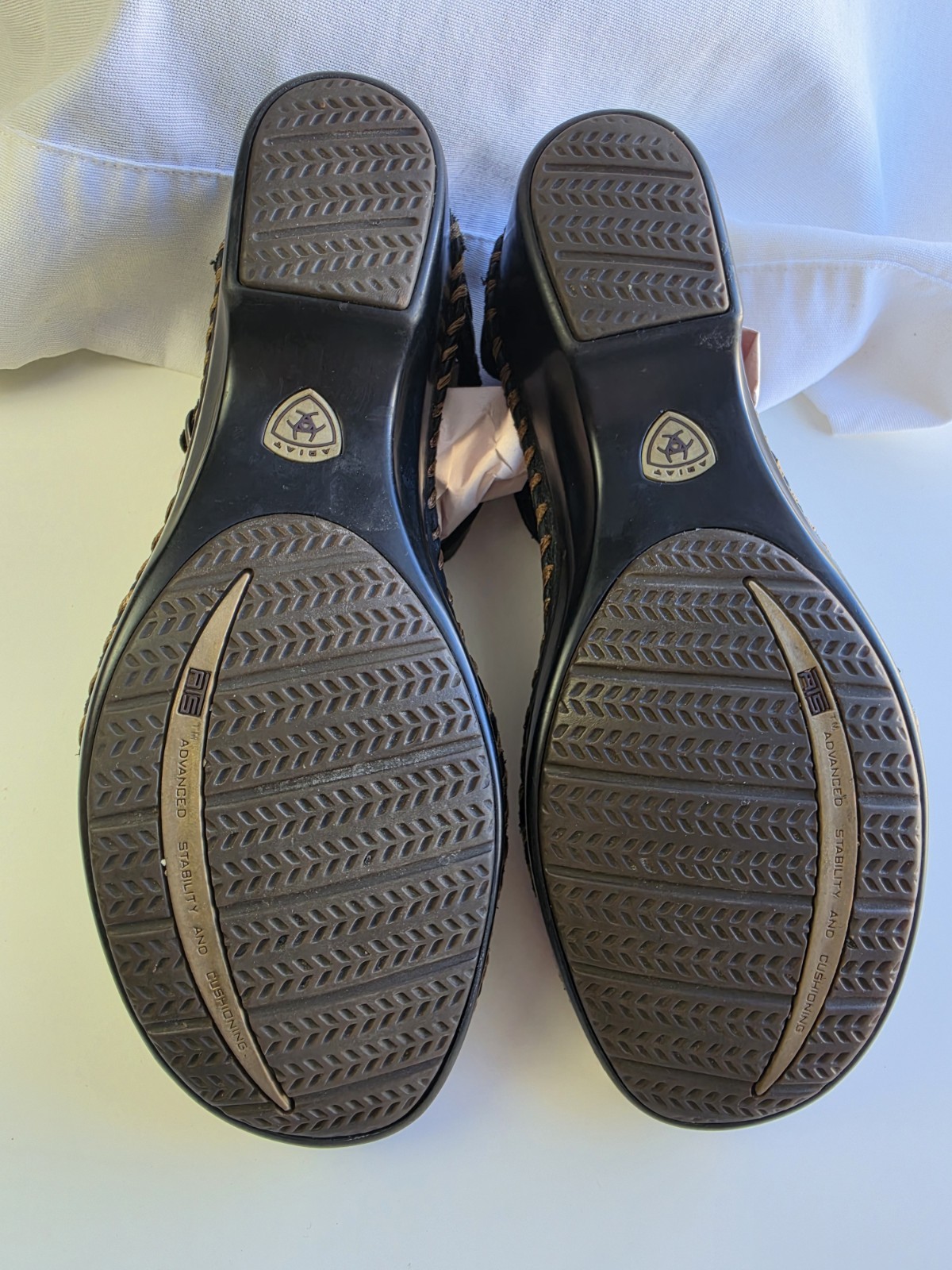 Ariat Shalimar Black Leather Wedge Sandals Women`s Size 10 B Comfort Boho