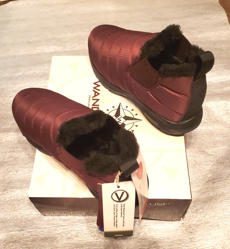 WANDERLUST SZ 8.5 W BOOTS «FEATHER» Wine, Waterproof, Resist Heat Loss to-4F
