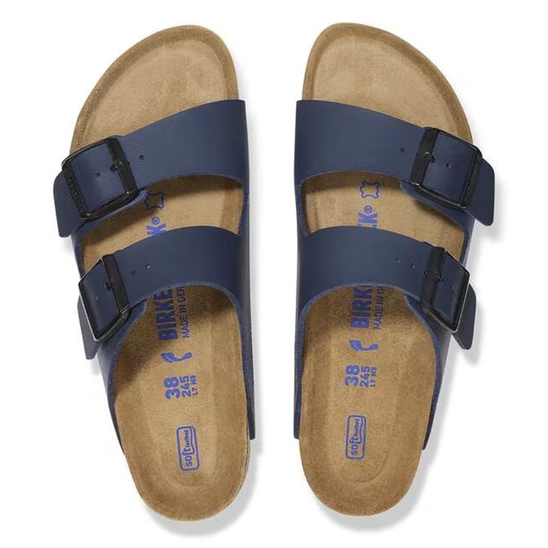 Birkenstock Arizona Birko-Flor Blue Sandals Soft Footbed Unisex Shoes Size37-45