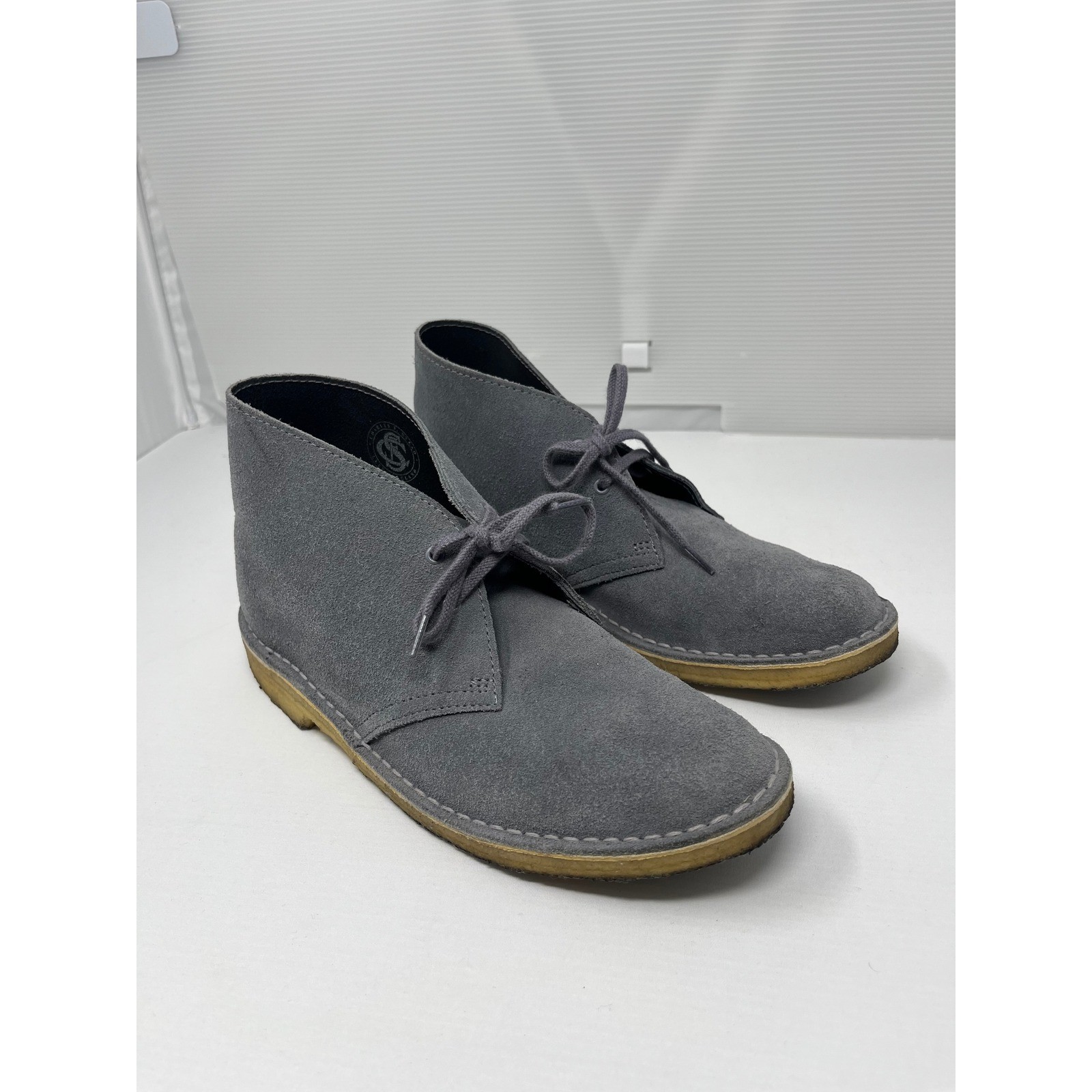 Clarks Originals Desert Boots Blue Grey Suede Chukka Lace Up Shoes Womens 10