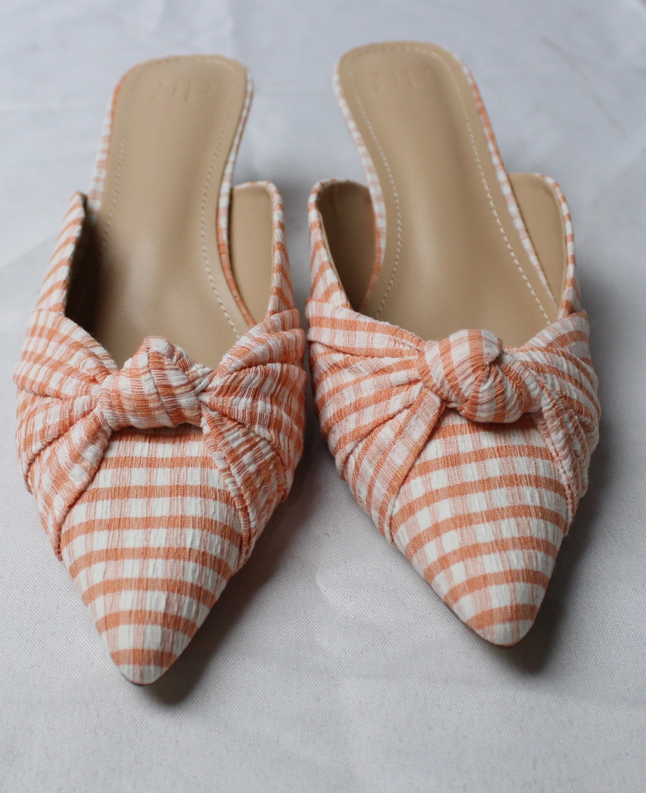 Just Fab Women’s Freya Heeled Mule Pumps AC2 Peach Bud Size US:10 EU:41 UK:8