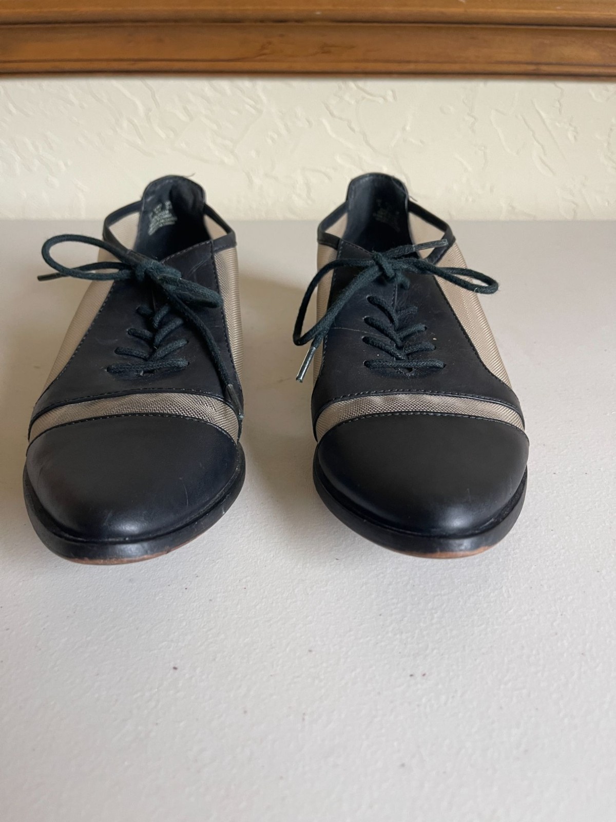 Kelsi Dagger Brooklyn Astoria Mesh Oxfords Black Leather Size 6 Lace Up