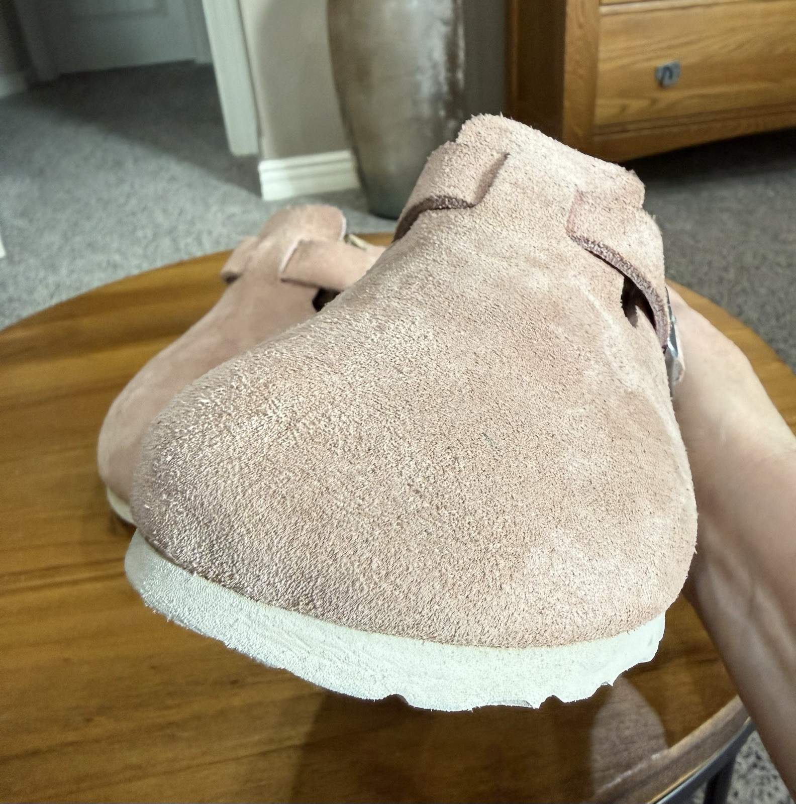 BIRKENSTOCK Boston Suede Leather Pink Clay Clog Shoes Cute & Comfy Size 37