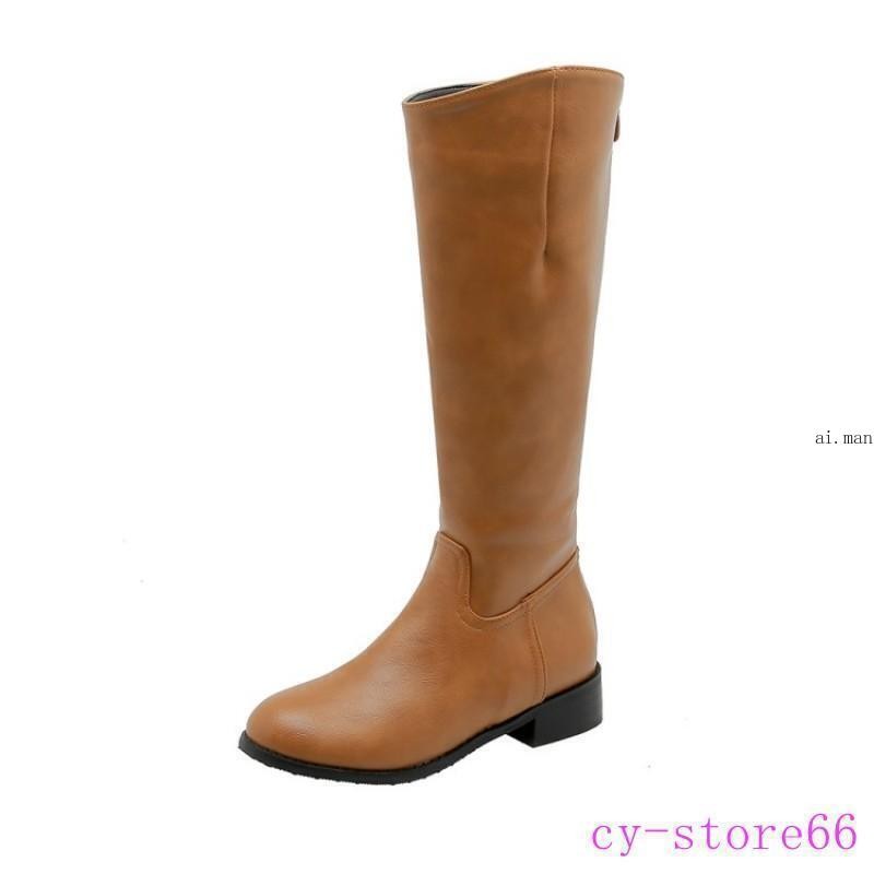 Women’s Men’s Mid Calf Knee High Riding Boots Tall Shoes Zipper Leather Oversize